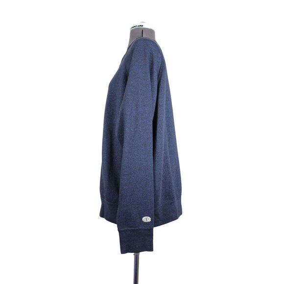 Champion relaxed fit raw scoop neck long sleeve fleece pullover sweatshirt L - Picture 2 of 9